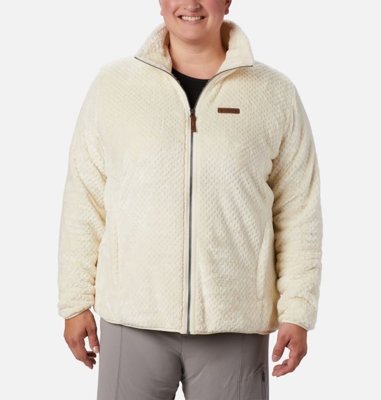 Women\'s Columbia Fireside II Plush Full Zip Fleece Jackets Cream | Plus Size CA-K605L
